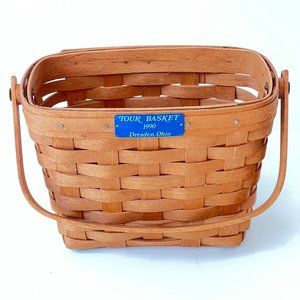 Longaberger Signed Vintage 90's Limited Handmade Woven Maple Wood Basket